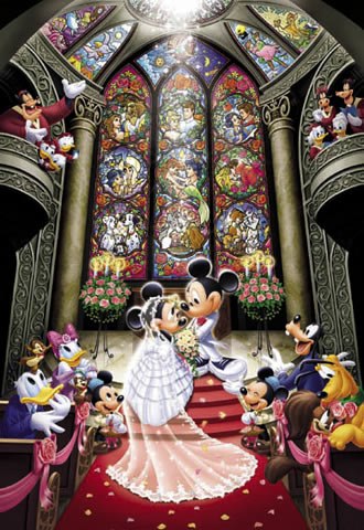 Mickey and Minnie's Wedding 1000pcs (DS-1000-763) - Stained Glass